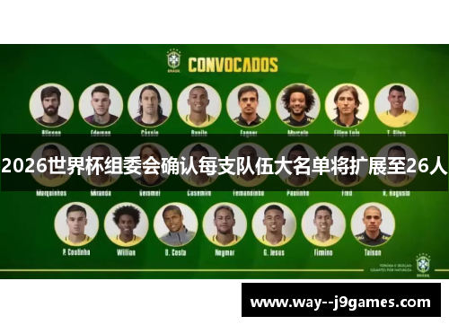 2026世界杯组委会确认每支队伍大名单将扩展至26人